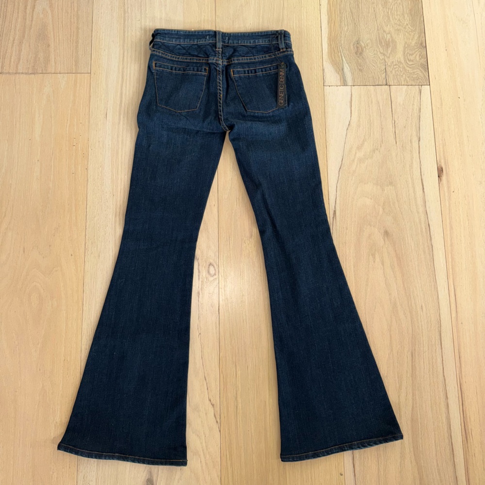 Genetic Denim The Adriane Mid-Rise Quilted Bell Jeans Dark Seafoam Size 24 NWT - Picture 3 of 10